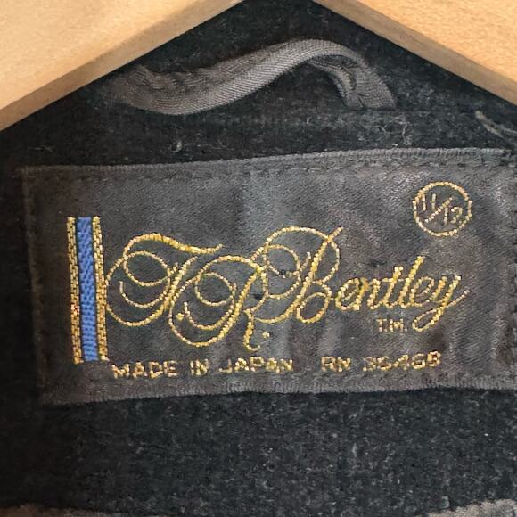 VINTAGE 80s T.R. Bentley Crushed Velvet Blazer Size S Black Party‎ Holiday Goth - Picture 5 of 12